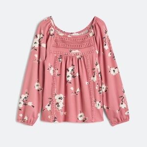 Adorable Pink Floral Kids Blouse